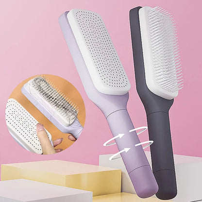 💫 GlowBrush™ – The Ultimate Self-Cleaning Hair Brush for Women