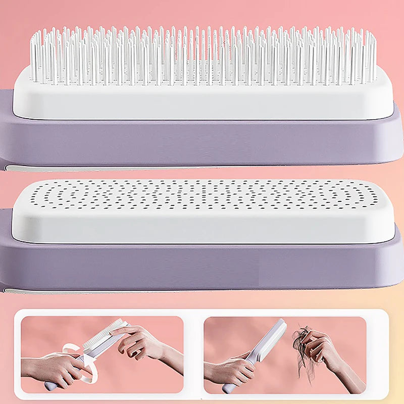 💫 GlowBrush™ – The Ultimate Self-Cleaning Hair Brush for Women