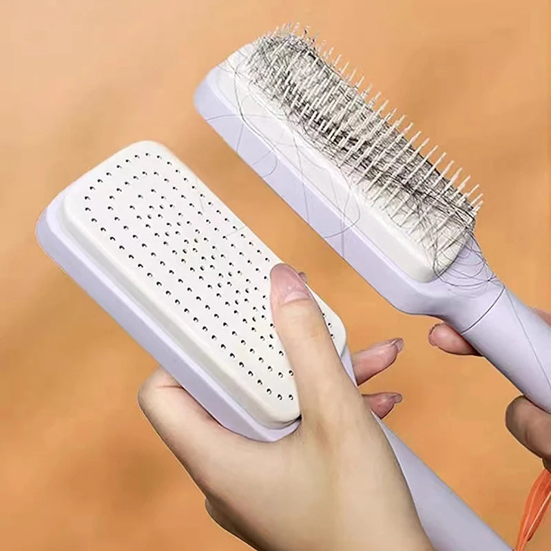💫 GlowBrush™ – The Ultimate Self-Cleaning Hair Brush for Women